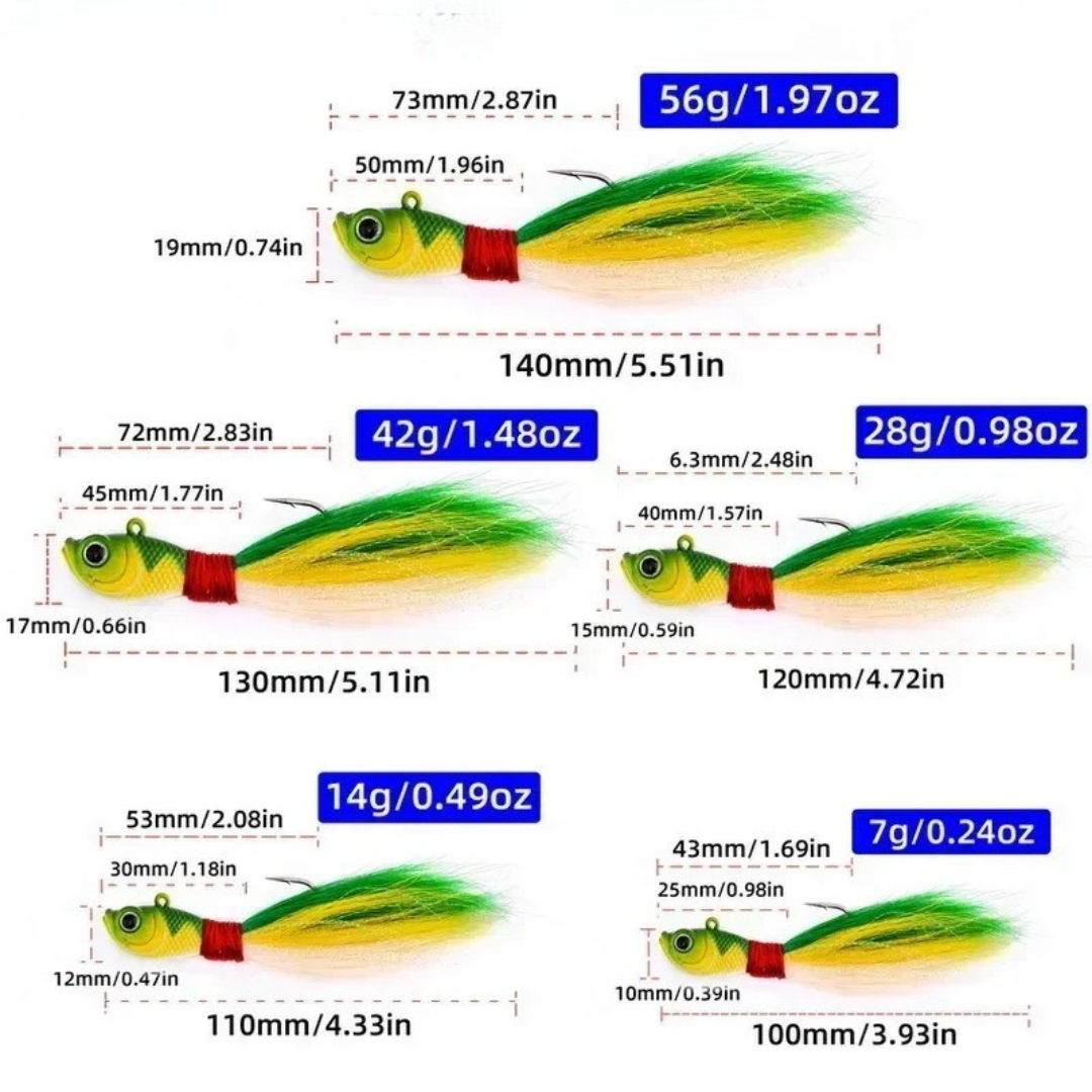 StrikeHair™ Bucktail Jig Set (5pcs)